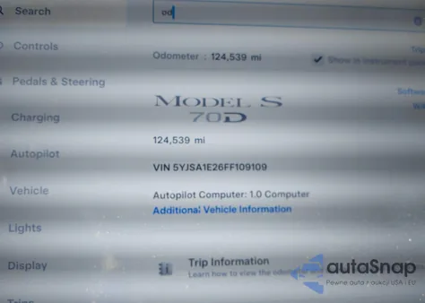 2015 Tesla Model S 70D/85D/P85D из США, поврежденный, VIN 5YJSA1E26FF109109